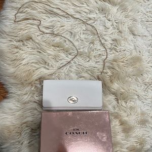 NWT COACH leather wallet on a chain
